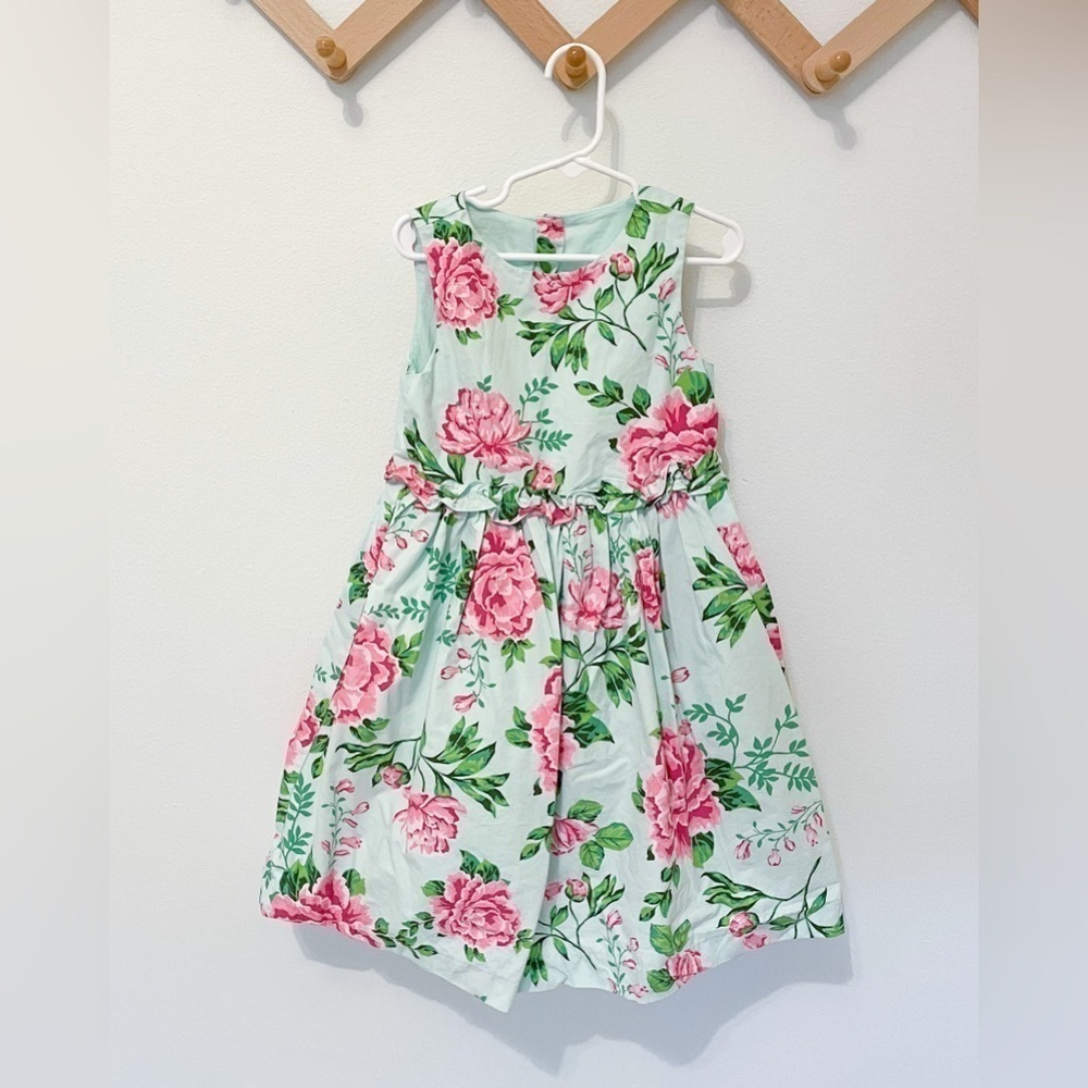 Gymboree | Girls / Baby Girl Sleeveless Mint Green‎ and Pink Floral Spring Dress